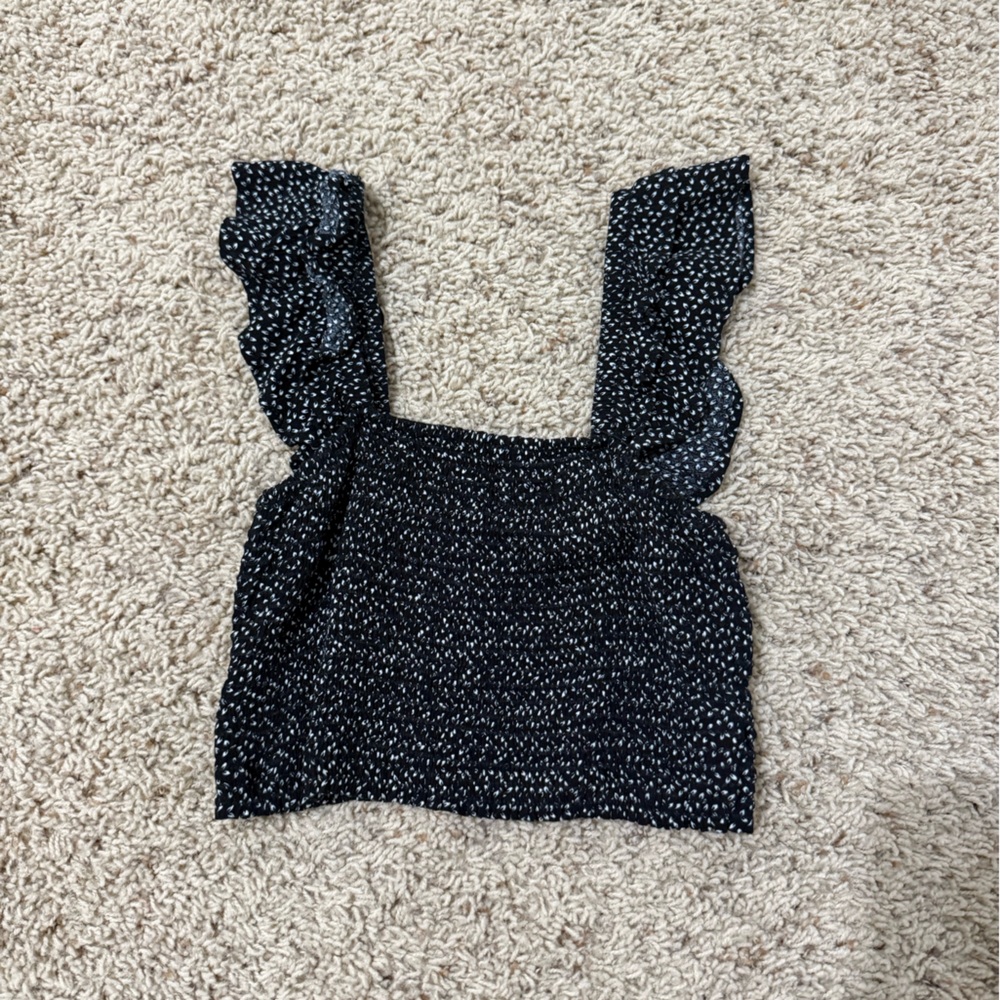 Black and White Polka Dot Top